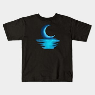 Blue and Black Moon Kids T-Shirt